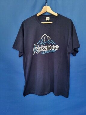 Kokanee Glacier T-Shirt Large Navy Nakiska Mountain